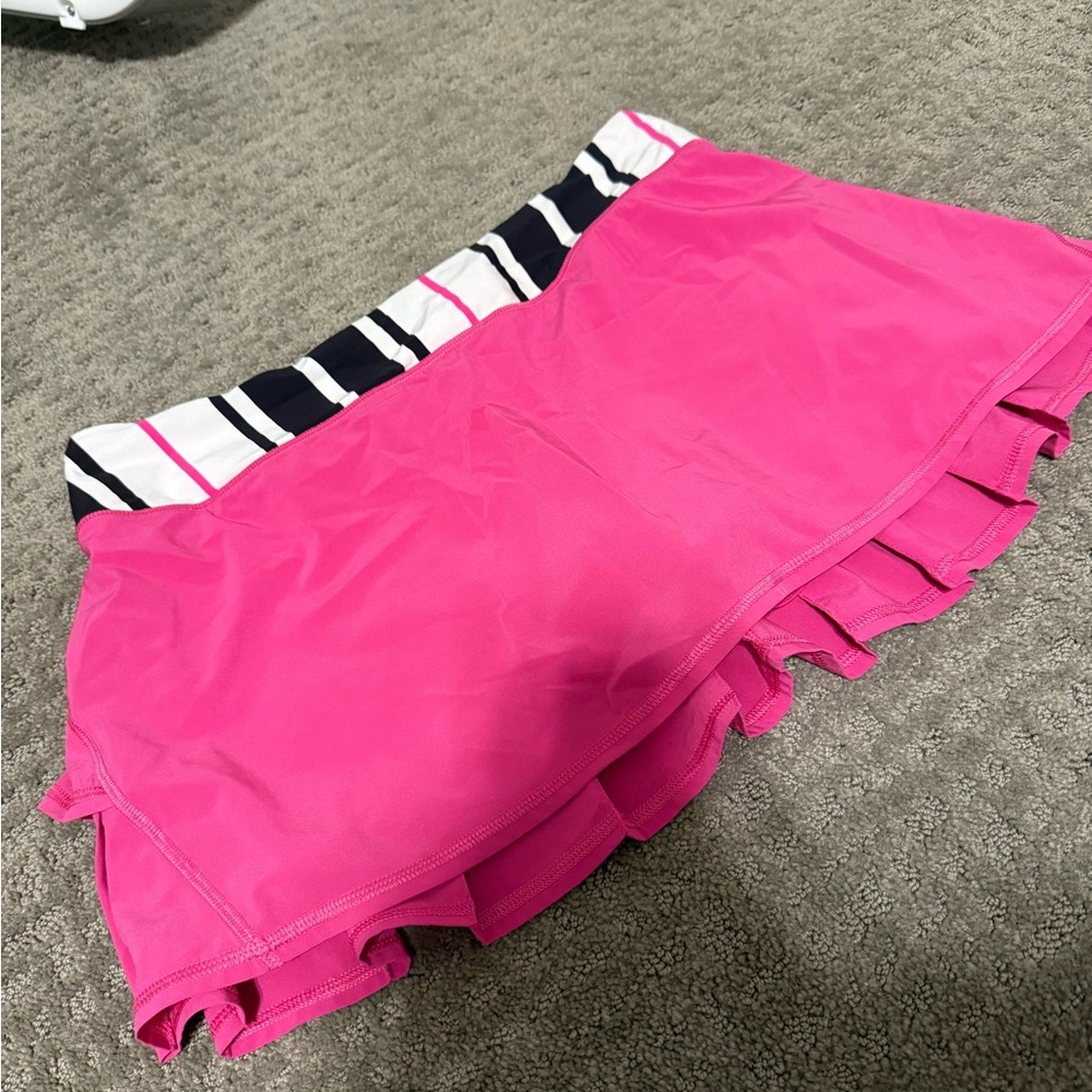 lululemon athletica Pink Skirt with Black and White Stripes